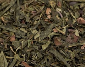 Thé vert Sencha, menthe poivrée, Grué de cacao